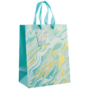 Пакет А5 23*18*10 Бирюзовые разводы нейтр., бум.мат.ламинат