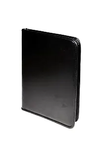 Папка деловая 250*350 кожзам, черная люкс, 4 кармана, ручка-петля, Канцбург