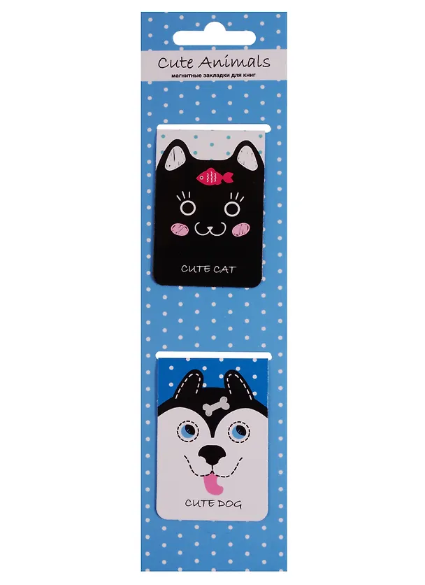 Магнитные закладки «Cute animals», голубые, 2 штуки 2613195 — 1