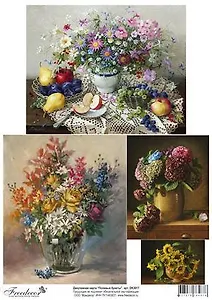 Декупажная карта Полевые букеты А4 (DK3017)