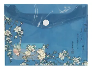 Папка-конверт А6 на кнопке "Хокусай. Сакура и снегирь"