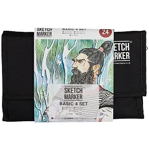 Маркеры 24цв "Basic 4", сумка-органайзер, Sketchmarker