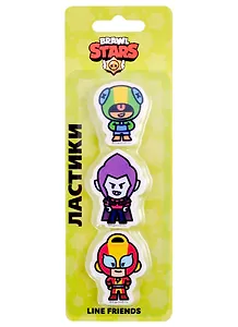 Ластики 3 штуки "Brawl Stars. Леон, Мортис, Макс" фигурные, блистер