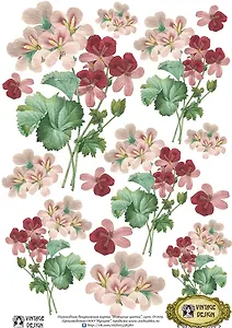 Декупажная карта переводная Изящные цветы (D-009) (упаковка)