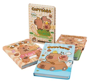 Книга для записей А5 68 листов в линейку, "Funny Capybara", магнитная застежка, в ассортименте 3070698