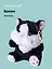 Брелок Котик с щечками черный (текстиль) (12см) (14-1644-202505-T38) — 3103155 — 1