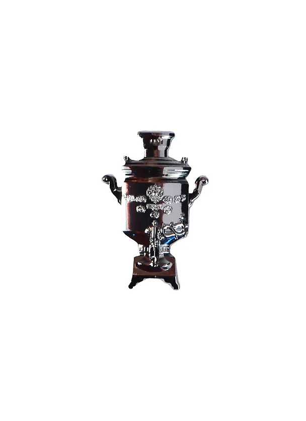 Магнит фигурка металл рельеф Самовар цв. серебро (027-3CHE-56-2) 2415670 — 1