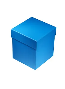 Коробка подарочная "Неон голубая" 8*8*9см, картон, Хансибэг