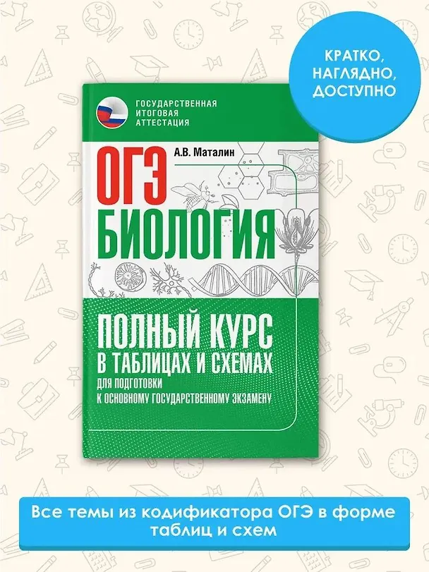Книга ОГЭ. Биология. Полный курс в таблицах и схемах для подготовки к ОГЭ (Андрей Маталин) — 4