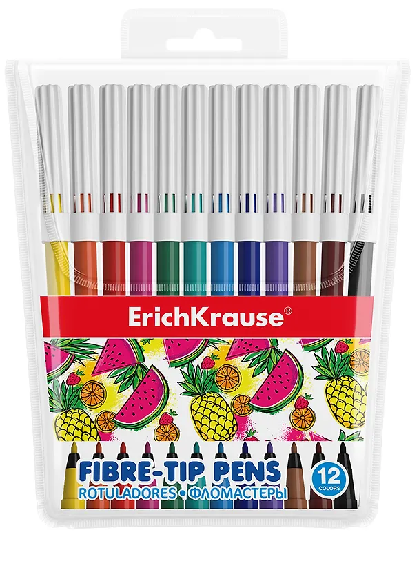 Фломастеры Erich Krause, Washable, 12 цветов 2928917 — 1