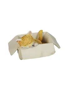 Фигурка Кошка спящая в коробке (6см) (450-530)