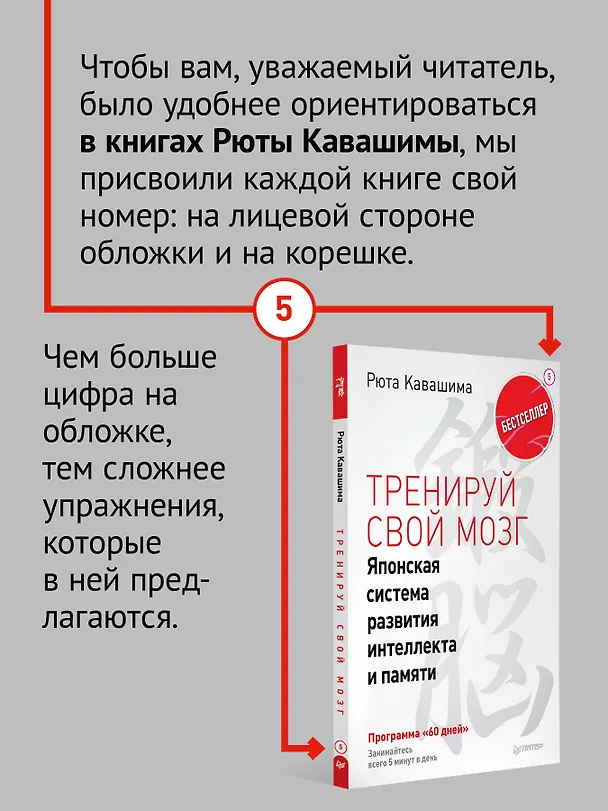Книга Тренируй свой мозг. Японская система развития интеллекта и памяти. Продвинутая версия (Рюта Кавашима) — 5