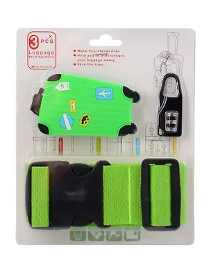 Travel набор Бирка, замочек и ремень для багажа (зеленый) (12-travel22-B3) 3104734