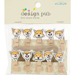 Прищепки декоративные с веревкой 10 шт. Корги забавные