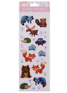 Наклейки эпоксидные лесные животные
