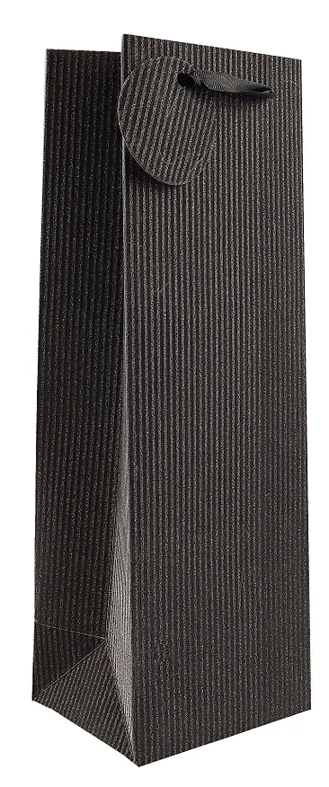 Пакет бутылочный 34*12,5*11 "Черное сияние" бум.мат.ламинат 2981981 — 2