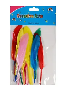 Набор гладких перьев 15шт 12-15см в ассортименте