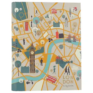 Тетрадь на кольцах в клетку Listoff, "Карта Лондона (графика)", 120 листов