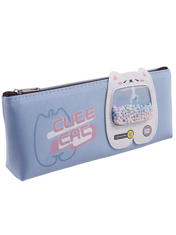 Пенал-косметичка из ткани "Cute cat", голубой, Yoi 3087339 — 6