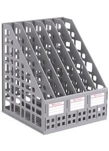 Лоток вертикальный 6отд. "MAXI Plus" для бумаг, 240мм, сетчатый, сборный, серый