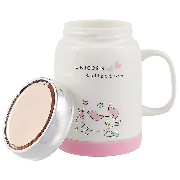 Кружка с зеркальной крышкой Unicorn Collection (керамика) (400 мл) (12-07160-125-23) 2646179 — 2