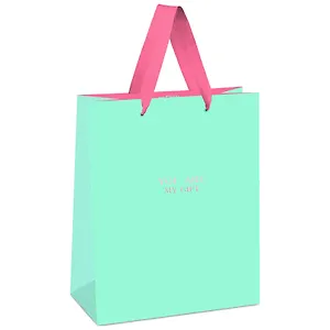 Пакет А6 14*11*6,5 "Bright turquoise" жен., бум.мат.ламинатПакет подарочный 11*14*6,5см MESHU "Bright turquoise", отд. фольгой, выборочный лак, матовая ламинация