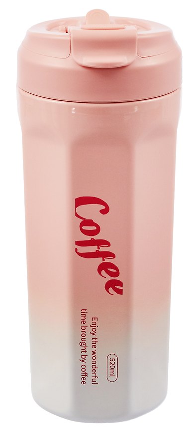 Термостакан Coffee (розовый градиент) (пластик/металл) (520мл) (12-7306-202604_28) 3163303 — 1