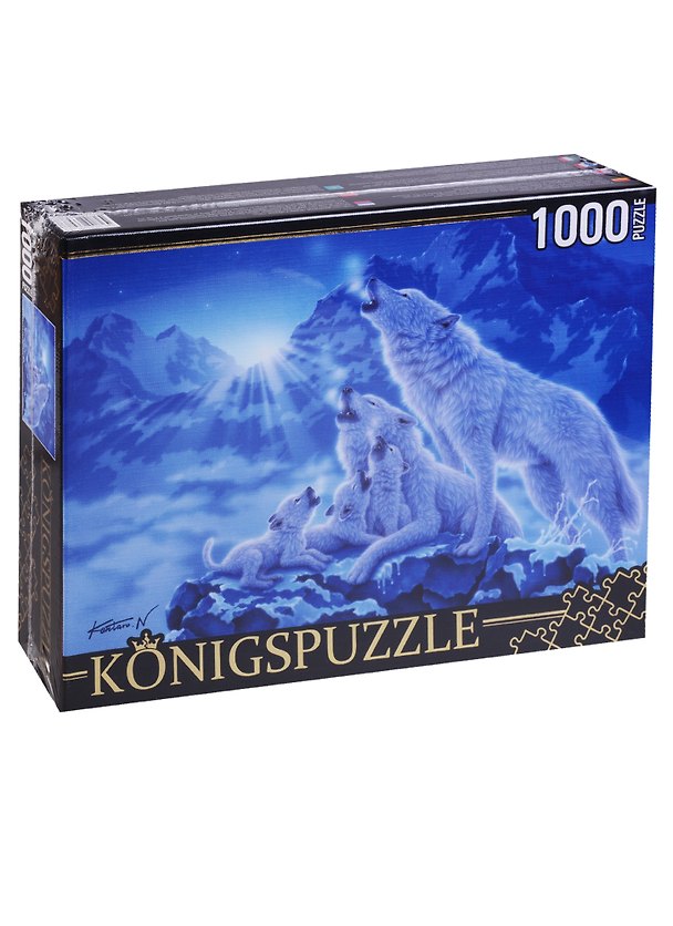 Пазл «Волки и Ночные горы» 1000 элементов, KonigsPuzzle 2640673 — 1