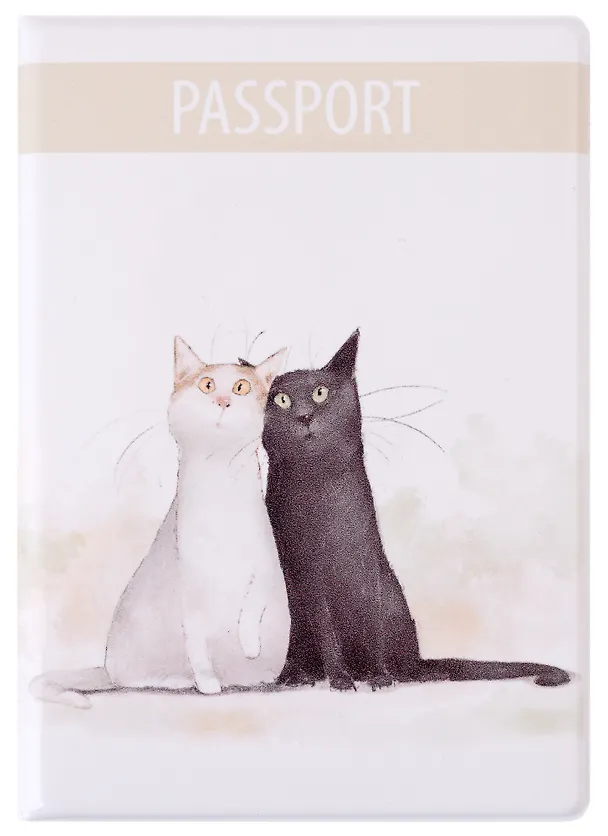 Обложка для паспорта Коты Павлик и Валера (ПВХ бокс) 2929814 — 1