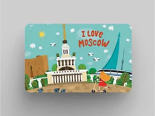 Магнит I love Moscow, Панорама с ВДНХ (Москва) (1120/28) 3107684