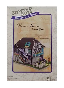Конструктор 3D Здания Франция Flower House (W3120h) (11069002) (31 дет.) (16,5х11,2х10,5см) (3