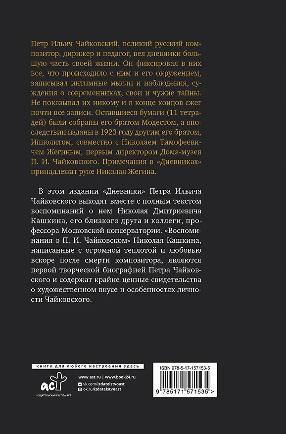 Книга Петр Чайковский. Дневники. Николай Кашкин. Воспоминания о П.И. Чайковском (Петр Чайковский) — 2