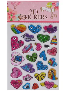 Наклейки 3D Сердца,GGG-001