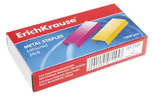 Скобы №24/6 1000шт цветные, к/к, ERICH KRAUSE