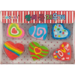 Набор ластиков «Сердца», 6 штук