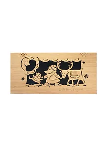 Открытка дерево С новым годом Дед мороз, снегурочка и олень (31611-35) (Эстетика)