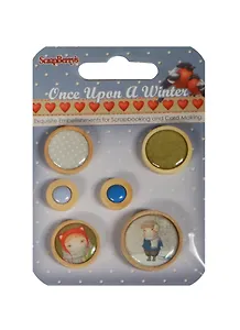 Набор деревянных пуговичек Однажды Зимой (SCB3409121) (6шт.) (упаковка)