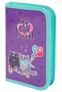 Пенал 1 отделение "Bike cats" 19*11 см