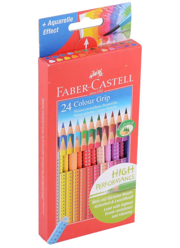 Карандаши цветные Faber-Castell, Colour Grip, акварельные 24 цвета 214969 — 1