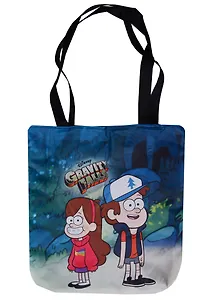 Сумка шоппер Гравити Фолз М/Д 30*25см черная с принтом