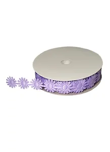 Лента тканевая из мелких ромашек сиреневая (2,0 см х 10 ярдов) (149172) (упаковка)