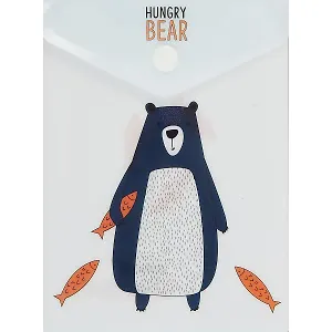 Папка-конверт А6 на кнопке "Мишка", вертикальная