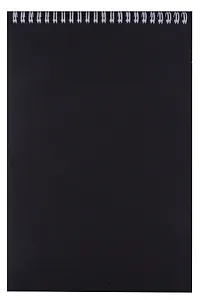 Блокнот А4 80л кл. "VELVET" черный, пласт.обл, спираль