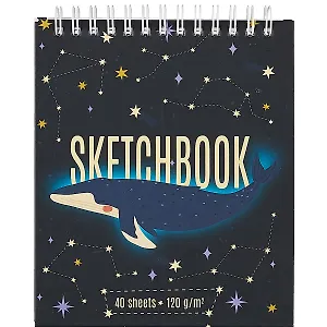 Скетчбук А6 40л "Кит" 120г/м2, тв.обложка, спираль