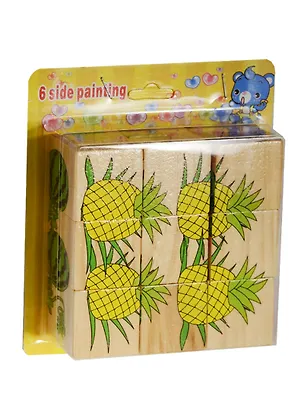 Кубики деревянные в блистере, фрукты (15-02300-5) 2493711