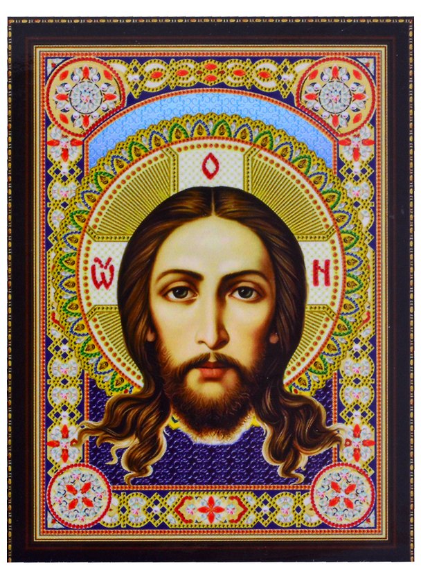 Набор для творчества Рыжий Кот. Алмазная мозаика блестящая «Икона Спаса Нерукотворного», 30 х 40 см, на подрамнике 2860155 — 1