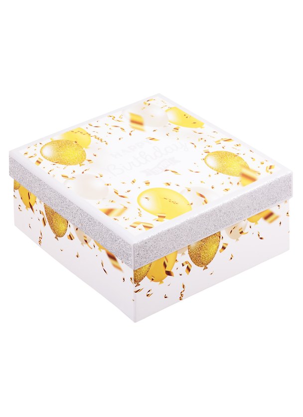 Коробка подарочная Золотые шары 19*19*9,5см, картон 256529 — 1