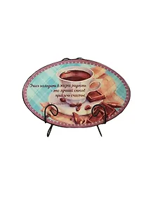 Сувенир, Феникс, Тарелка декоративная из доломитовой керамики 15,24*10,16см, 36237