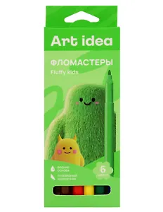 Фломастеры 06цв "Fluffy Kids", к/к, подвес, Art idea