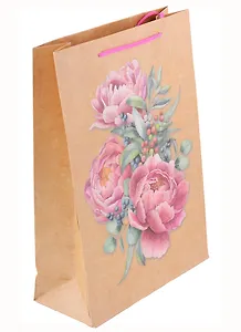 Пакет А4 32*23*9 "Букет" крафт, женск